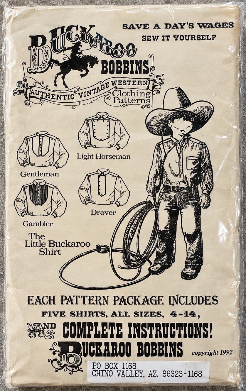 NOS Buckaroo Bobbins Vintage 1992 Western Rodeo Shirt Pattern Child 4-14 UC